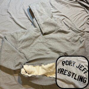 Vintage CAMBER Waffle Double Face Heavy Long Island Wrestling Sweatshirt Grey